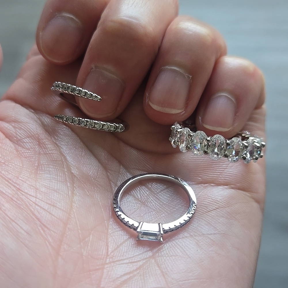 Elegant Silver Rings Set